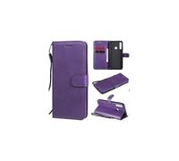 (Purple) For Huawei Y6p Solid Color Horizontal Flip Protective Leather Phone Case