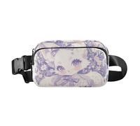 Purple Fox Beaty - Marsupio alla moda per uomo e donna, mini marsupio con tracolla regolabile, per viaggi, corsa, escursionismo