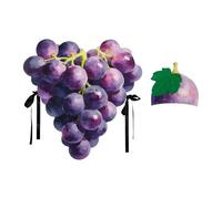 Purple Fruit Costume Set - Comic Vineyard Theme Wear for Celebrations | Plush Padded Bubble Style with Breathable Inner, Lining and Headpiece, Unisex Fancy Dress for Birthday Performance Gathering