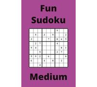 Purple Fun Sudoku Book, 9x9 Puzzles, 50 Pages, 5x8, Medium