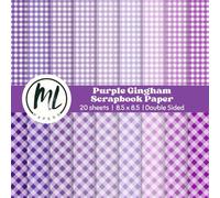 Purple Gingham Scrapbook Paper Pad: Shades of Purple Collage Papers, Craft Paper for DIY Card Making, Scrapbooking, Junk Journaling, Mixed Media, ... Arts and Crafts for Kids, 8.5 x 8.5 inch