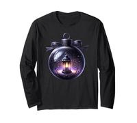 Purple Gothic Christmas Balls Graphic for Xmas Goth Mom Maglia a Manica