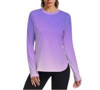 Purple Gradient Modern Art - Camicia da donna con protezione solare UPF50+, leggera, ad asciugatura rapida, a maniche lunghe, con protezione solare, Viola Gradiente Arte Moderna, XS