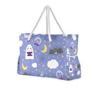 Purple Hallowmas All Saints' Day - Borsa da lavoro a prova di sabbia, con tasche laterali, borsa grande, ideale per viaggi, piscina, nuoto, spiaggia, vacanze