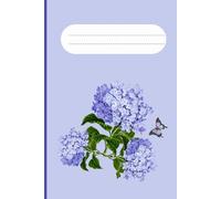 Purple hydrangea blossom with butterfly: The composition book ,120 pages