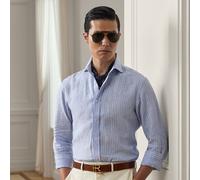 Purple Label Camicia in lino a righe L Blue
