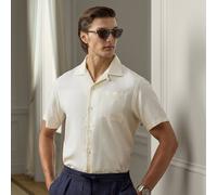 Purple Label Camicia sahariana in seta e lino XXL Cream