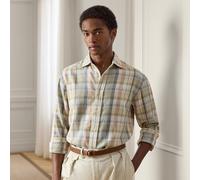 Purple Label Camicia scozzese in canapa e cotone XL Cream