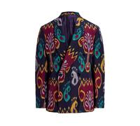 Purple Label Giacca Kent in lino e seta stampa ikat EU 48 Ikat Jahmar blu