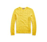 Purple Label Maglia in cashmere a trecce XXL Giallo limone classico