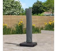 PURPLE LEAF Copertura per Ombrellone 281 x 61 cm, Copri Ombrellone da Giardino con Cerniere e Pali, Protezione UV, Antivento, Resistente Agli Strappi, Grigio