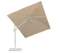 PURPLE LEAF Ombrellone da Esterno 2,5 x 3,5 m con Base Incrociata, Ombrellone da Giardino in Alluminio Tela 240 g/m² Protezione UPF 50+ con Inclinabile Bidirezionale e Rotazione a 360°, Beige