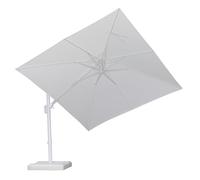 PURPLE LEAF Ombrellone da Esterno 2,7 x 3,6 m con Base Incrociata, Ombrellone da Giardino in Alluminio Tela 240 g/m² Protezione UPF 50+ con Inclinabile Bidirezionale e Rotazione a 360°, Bianco