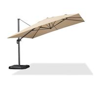 PURPLE LEAF Ombrellone da Giardino 3,5 x 3,5 m con Polo Regolabile in Altezza, Ombrelloni da Esterno Inclinabile e Rotazione di 360°, Tela con Protezione UV 50+ per Balconi Terrazza Piscina, Beige