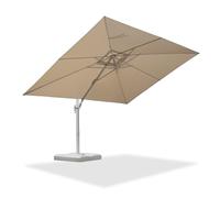 PURPLE LEAF Ombrellone da Giardino Esterno 2,7 X 3,5 m con Base a Croce, Parasole in Alluminio con Rotazione di 360° e 5 Posizioni di Inclinazione, Tela 240 g/m² UPF 50+ Protezione Solare, Beige