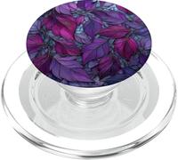 Purple Leaves Stained Glass Aesthetic Botanical Floral Girly PopSockets PopGrip per MagSafe