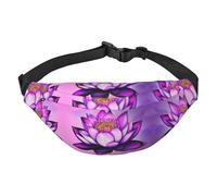 Purple Lotus - Marsupio a tracolla grande, alla moda, da viaggio, casual, per ragazzi, adatto per sport, corsa, ciclismo, viaggi, pesca