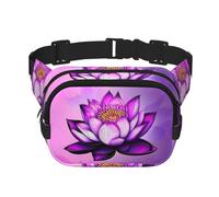 Purple Lotus - Marsupio quadrato a doppio strato, unisex, per corsa, viaggi, escursionismo, fitness, nero, taglia unica, Nero, One Size