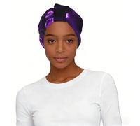 Purple Love, berretto turbante pre-legato stampato, leggero e alla moda, per dormire da donna