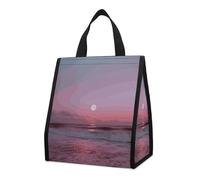Purple Moon - Borsa termica per il pranzo, per donne e uomini, riutilizzabile, grande, a prova di perdite, pieghevole, portatile, per lavoro, campeggio, picnic