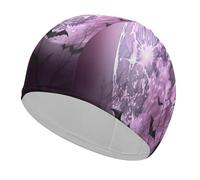 Purple Moon Cuffia da nuoto comoda cuffia da bagno per capelli lunghi durevole antiscivolo impermeabile cuffia da nuoto per donne e uomini cappelli da doccia mantiene l'acconciatura invariata