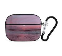 Purple Moon Custodia per AirPod Pro, cover rigida antigraffio in policarbonato con portachiavi, accessorio per AirPod Pro 2°/1° custodia per donne e uomini, stile nero