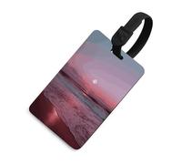 Purple Moon - Etichette per bagagli con carta d'identità, resistenti etichette per borse da viaggio, impermeabili, per valigie, zaini e custodie da viaggio, stile nero