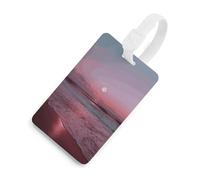 Purple Moon - Etichette per bagagli con carta d'identità, resistenti etichette per borse da viaggio, impermeabili, per valigie, zaini e custodie da viaggio, stile bianco