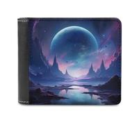 Purple Moon - Portafoglio sottile da uomo, in pelle, con porta carte di credito, Stile:, Taglia unica