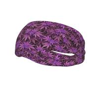 Purple Nature Leaf Pattern Unisex Headband Traspiranti Fascia Capelli Antiscivolo Fasce Per Capelli Per Escursionismo Corsa Fitness Palestra