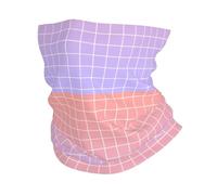 Purple Orange Ombre Grid Print Ghetta da Collo Versatili Fascia per Capelli Elegante Sciarpa A Mezza Faccia per Sports Motocicletta Protezione UV Headwrap