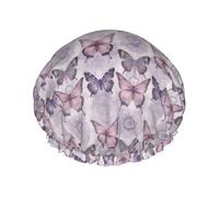 Purple Pink Butterfly And Mandala Cuffia Da Bagno Per Donna Impermeabile Cuffia Da Bagno Riutilizzabile Cuffie Capelli Per Viaggi Salone Casa