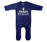 Purple Print House Forza Italia Tutina Neonati Tutina Nazioni Italiane Calcio Rugby Italiano Tifosi, Marina Militare, 0-3 Months