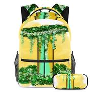 Purple Rabbits Unleash Creativity, zaino con astuccio per ragazzi e ragazze, set di 2 zaini per bambini, Multicolore#02, B:29.4x20x40cm P:19x7.5x3.8cm, Zaini Daypack