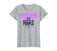 Purple Reign: Regal Crown Burst per Gli Appassionati Reali Maglietta, Donna, Grigio Melange, XXL