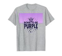 Purple Reign: Regal Crown Burst per Gli Appassionati Reali Maglietta, Uomo, Grigio Melange, 4XL