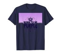 Purple Reign: Regal Crown Burst per Gli Appassionati Reali Maglietta, Uomo, Navy, 4XL