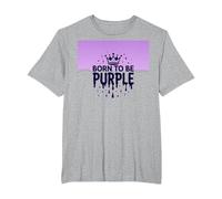 Purple Reign: Regal Crown Burst per Gli Appassionati Reali Maglietta, Uomo Taglie Grandi, Grigio Melange, 6X Tall