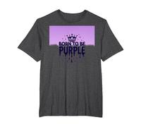 Purple Reign: Regal Crown Burst per Gli Appassionati Reali Maglietta, Uomo Taglie Grandi, Grigio Scuro, 2X Tall
