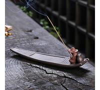 Purple Sand Bamboo Pai Fisherman Incense Burner Creative Old Man Fishing Tea Ceremony Household Sleeping Incense Holder Seat Decoration (D) (C)