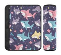 Purple Shark Fish 2 Pack tracolla imbottita Stop cintura di sicurezza taglio nel collo per SUV funda para cinturón de carro