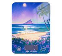 Purple Summer Beach alle Hawaii, bilancia impermeabile per la preparazione del cibo, 5 kg/5 g, pesa in grammi, con 4 unità per la perdita di peso per fare il sapone (batterie non incluse)