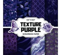 Purple Texture Scrapbook Paper Collection: Decorative Double-Sided Craft Papers for Junk Journals, Wrapping, Card Making & Mixed Media Projects