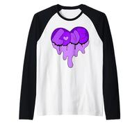 Purple That Melt Ya Heart-LOVE Viola Maglia con Maniche Raglan