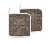 Purple Triple Moon Witch Goddess Wiccan Pentagram Pentacle 2 Pack Pot Holders for Kitchen Heat Resistant Oven Hot Pads for Cooking Baking
