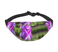 Purple Tulip - Marsupio regolabile alla moda, resistente all'acqua, per viaggi, casual, corsa, escursionismo, ciclismo, nero, taglia unica, Nero , Taglia unica