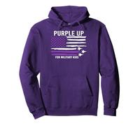 Purple Up For Military Kids Flag Military Child Month Felpa con Cappuccio