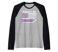 Purple Up For Military Kids Flag Military Child Month Maglia con Maniche Raglan