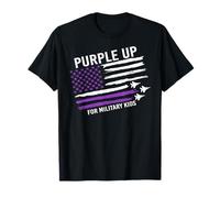 Purple Up For Military Kids Flag Military Child Month Maglietta