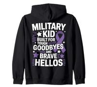 Purple Up For Military Kids Military Built For Tough Goodbye Felpa con Cappuccio